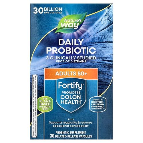 네이쳐스 웨이 Nature's Way, Fortify®, 데일리 프로바이오틱, 50세 이상 성인용, 300억CFU, 지연 방출 캡슐 30정 상품 이미지