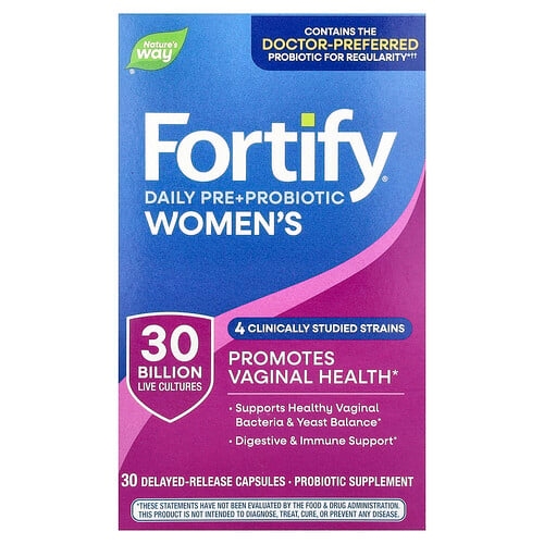 네이쳐스 웨이 Nature's Way, Fortify® 여성용 일일 프리바이오틱 + 프로바이오틱, 300억CFU, 지연 방출 캡슐 30정 상세 이미지