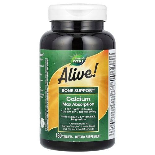 네이쳐스 웨이 Nature's Way, Alive! 칼슘 최대 흡수, 180정 상품 이미지