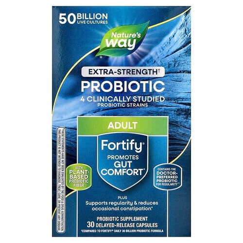 네이쳐스 웨이 Nature's Way, Fortify®, 프로바이오틱, 성인용, 500억, 지연 방출 캡슐 30정 상세 이미지