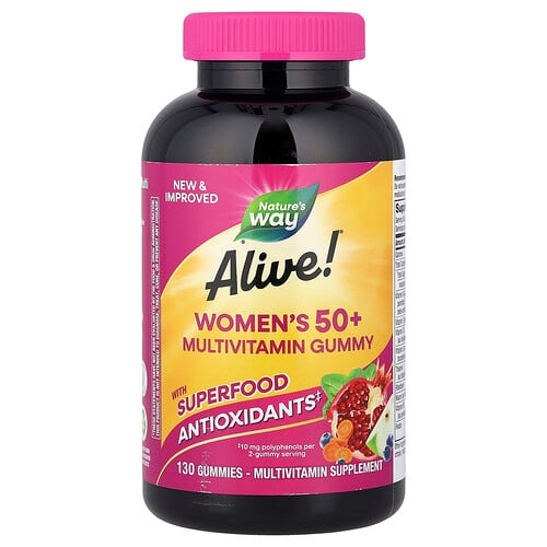 네이쳐스 웨이 Nature's Way, Alive!® 50세 이상 여성용 종합비타민 구미젤리, 믹스 베리 맛, 구미젤리 130개 상세 이미지