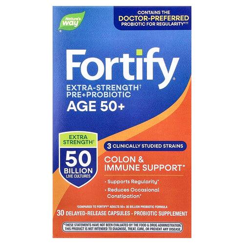 네이쳐스 웨이 Nature's Way, Fortify®, 프로바이오틱, 50세 이상 성인용, 500억, 지연 방출 캡슐 30정 상품 이미지