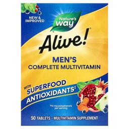 네이쳐스 웨이 Nature's Way, Alive!, 남성용 에너지 컴플리트 종합비타민, 50정
