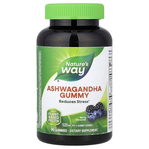 네이쳐스 웨이 Nature's Way, 아슈와간다 구미젤리, 베리, 구미젤리 90개(구미젤리 1개당 62.5mg) 상품 이미지