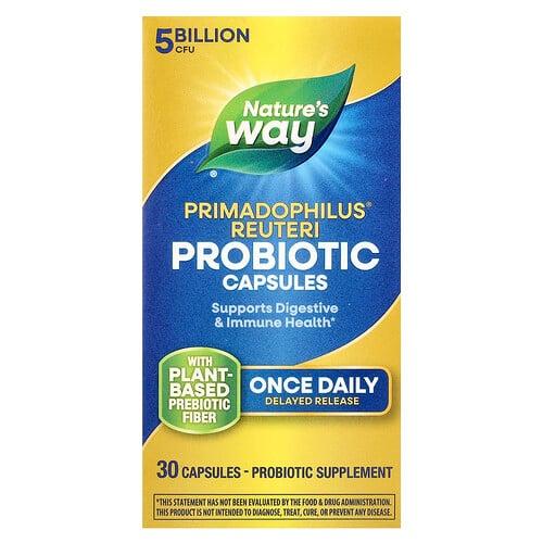 네이쳐스 웨이 Nature's Way, Primadophilus® 루테리 프로바이오틱, 50억CFU, 캡슐 30정 상품 이미지