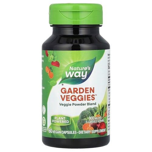 네이쳐스 웨이 Nature's Way, Garden Veggies™, 베지 분말 혼합물, 베지 캡슐 60정 상세 이미지