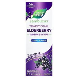 네이쳐스 웨이 Nature's Way, Sambucus®, 전통 면역력 강화 시럽, 설탕 무함유, 엘더베리, 240ml(8fl oz)