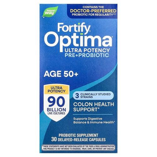네이쳐스 웨이 Nature's Way, Optima® 프로바이오틱, Fortify® 50+, 900억CFU, 지연 방출 캡슐 30정 상품 이미지