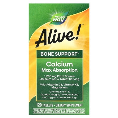 네이쳐스 웨이 Nature's Way, Alive! 칼슘 최대 흡수, 120정 상세 이미지