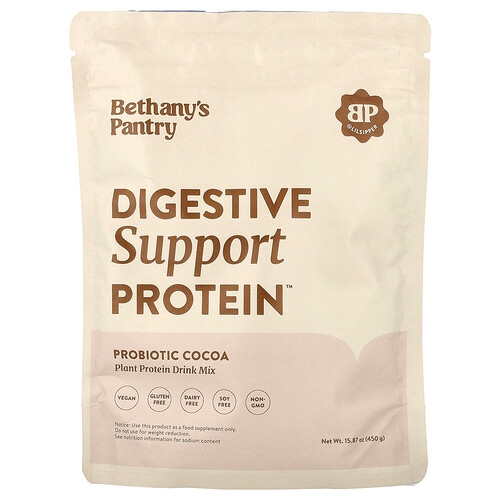 뉴제스트 Nuzest, 베타니's 팬트리, Digestive Support Protein™, 프로바이오틱 코코아, 450g(15.87oz) 상세 이미지