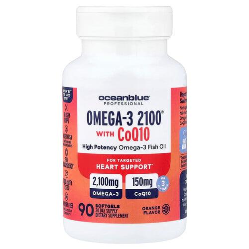 오션 블루 OceanBlue, 프로페셔널, CoQ10 함유 Omega-3 2100®, 오렌지 맛, 소프트젤 90정 상품 이미지