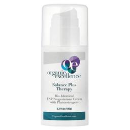 올가닉 엑설런스 Organic Excellence, 밸런스 플러스 테라피, 피토에스트로겐 함유 바이오-아이덴티컬 USP 프로게스테론 크림, 100g(3.3fl oz)