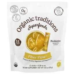 Organic Traditions, Fiber Flow™, 유자 라임, 스틱 12개, 각 10.75g(0.38oz)