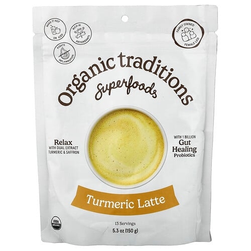Organic Traditions, 슈퍼 푸드, 강황 라떼, 150g(5.3oz) 상세 이미지