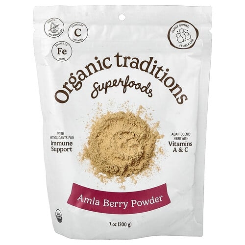 Organic Traditions, 암라 베리 분말, 200g(7oz) 상세 이미지