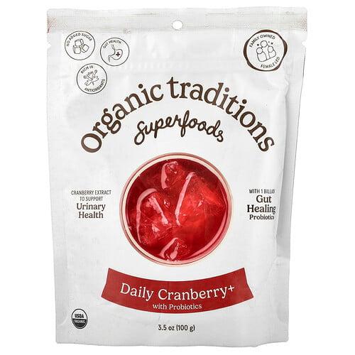 Organic Traditions, 슈퍼 푸드, 데일리 크랜베리+, 프로바이오틱 함유, 100g(3.5oz) 상품 이미지