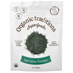 Organic Traditions, Superfoods, 유기농 스피룰리나 분말, 150g(8.5oz)