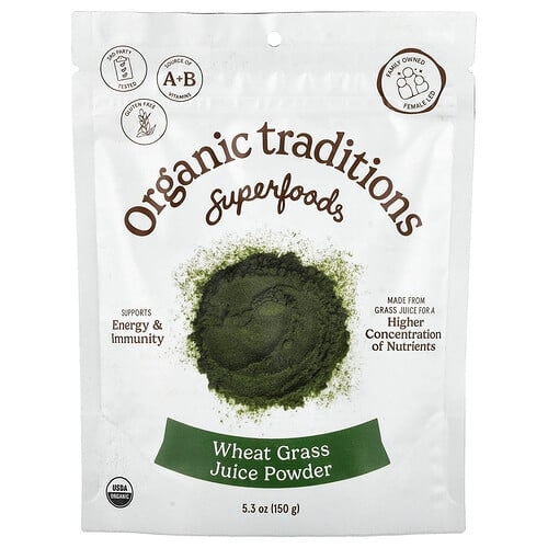 Organic Traditions, 밀싹즙 분말, 150g(5.3oz) 상세 이미지