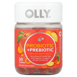 올리 OLLY, 프로바이오틱 + 프리바이오틱, 피치 피치, 구미젤리 30개