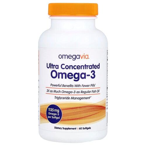 OmegaVia, 고농축 오메가3, 1,135mg, 소프트젤 60정 상품 이미지
