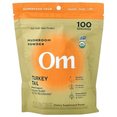 옴 머시룸즈 Om Mushrooms, 버섯 분말, 구름버섯 분말, 200g(7.05oz) 상품 이미지