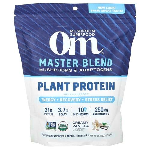 옴 머시룸즈 Om Mushrooms, 마스터 블렌드 식물성 단백질, 크리미 바닐라, 518g(1.14lbs) 상품 이미지