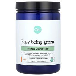 오라 Ora, 이지잉 그린, 슈퍼 푸드 그린스 분말, 오렌지, 240g(8.5oz)