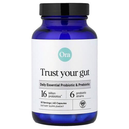오라 Ora, Trust Your Gut, 데일리 필수 프로바이오틱 및 프리바이오틱, 캡슐 60정 상품 이미지