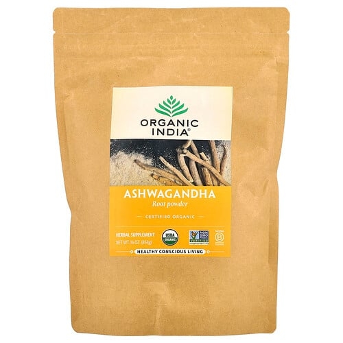 올가닉 인디아 Organic India, 아슈와간다 뿌리 분말, 454g (16oz) 상세 이미지