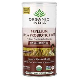 올가닉 인디아 Organic India, 차전자피 프리바이오틱 및 프로바이오틱 식이섬유, 시나몬 스파이스, 283.5g(10oz)
