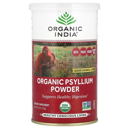 올가닉 인디아 Organic India, 유기농 차전자 분말, 170g(6oz) 상세 이미지