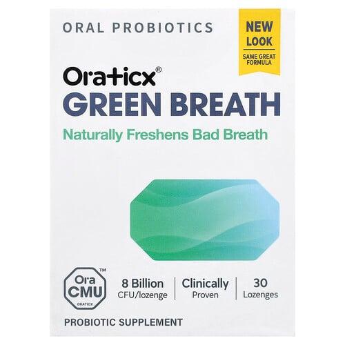 Oraticx, Green Breath 구강 프로바이오틱, 민트 맛, 사탕 정제 30정 상품 이미지