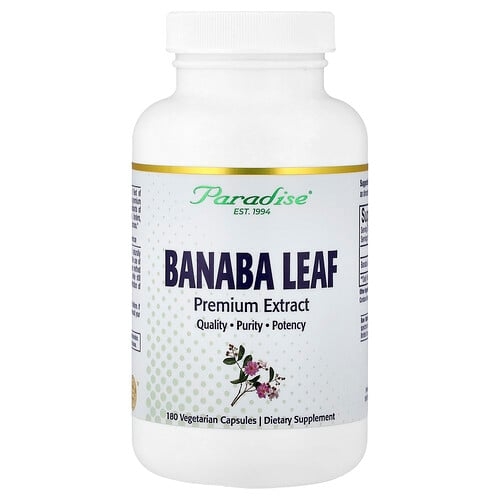 파라다이스 허브 Paradise Herbs, 바나바잎추출물, 베지 캡슐 180정(캡슐 1정당 250mg) 상세 이미지