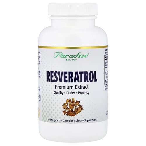 파라다이스 허브 Paradise Herbs, 레스베라트롤 프리미엄 추출물, 베지 캡슐 180정(캡슐 1정당 100mg) 상세 이미지