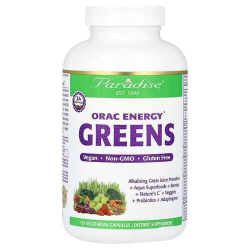 파라다이스 허브 Paradise Herbs, ORAC Energy® 그린스, 베지 캡슐 120정 상품 이미지