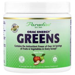 파라다이스 허브 Paradise Herbs, ORAC Energy® 그린스, 사과, 200g(7.05oz)