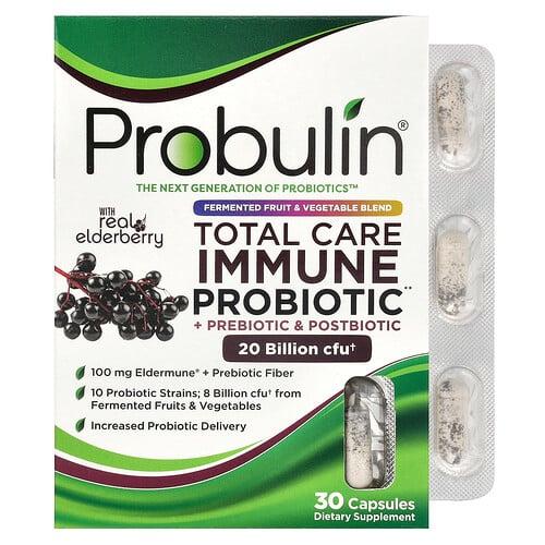프로불린 Probulin, 토탈 케어 이뮨 프로바이오틱 + 프리바이오틱 & 포스트바이오틱, 엘더베리 함유, 200억CFU, 캡슐 30정 상품 이미지