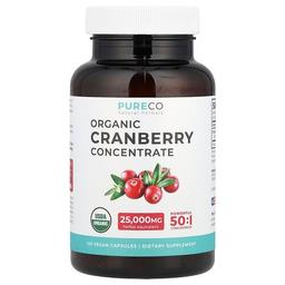 퓨어 코 Pure Co., 유기농 크랜베리 농축물, 500mg, 베지 캡슐 120정