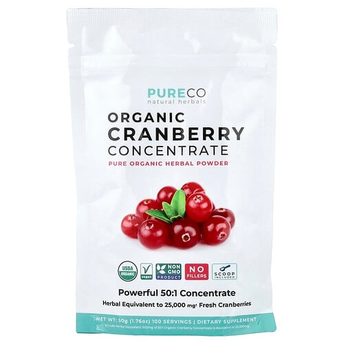 퓨어 코 Pure Co., 유기농 크랜베리 농축물,, 50g(1.76oz) 상세 이미지