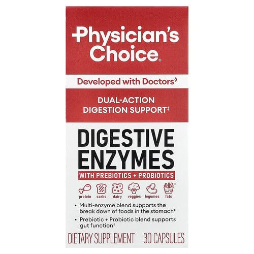 Physician's Choice, 프리바이오틱 + 프로바이오틱 함유 소화 효소, 캡슐 30정 상세 이미지