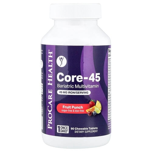 ProCare Health, Core-45, 비만 방지 종합비타민, 과일 펀치, 츄어블 90정 상세 이미지