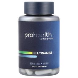 ProHealth Longevity, 나이아신아마이드, 600mg, 캡슐 60정
