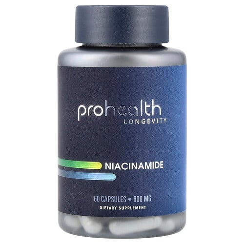 ProHealth Longevity, 나이아신아마이드, 600mg, 캡슐 60정 상세 이미지