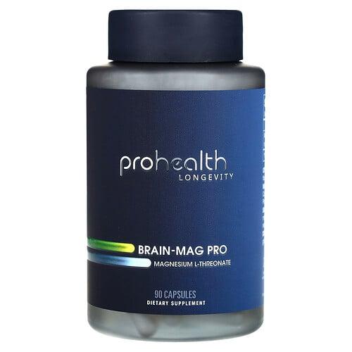 ProHealth Longevity, 브레인-매그 프로, 마그네슘 L-트레온산, 캡슐 90정(캡슐 1정당 48mg) 상품 이미지