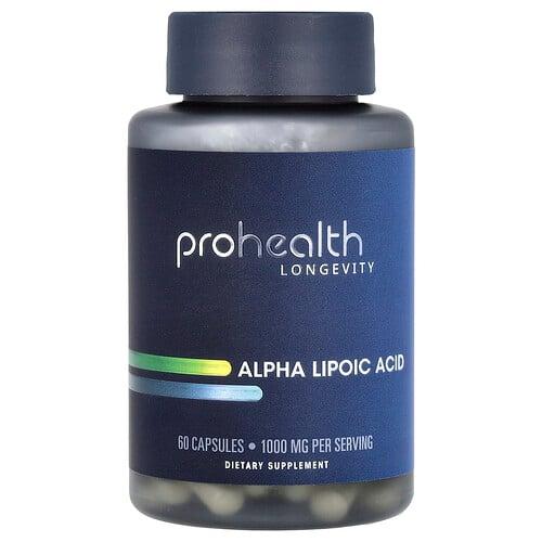ProHealth Longevity, 알파리포산, 캡슐 60정(캡슐 1정당 500mg) 상품 이미지