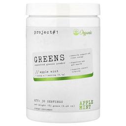 Project 1 Nutrition, Greens, 슈퍼 푸드 그린 분말, 애플 민트, 183g(6.46oz)