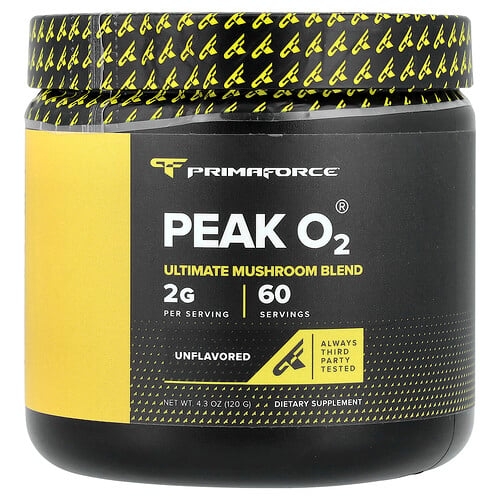 프리마 포스 Primaforce, Peak O2®, 얼티밋 버섯 혼합물, 무맛, 120g(4.3oz) 상세 이미지