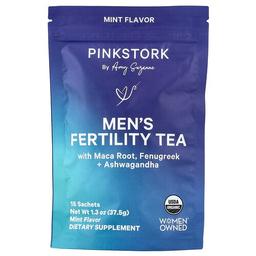 핑크 스토크 Pink Stork, 남성용 불임 티, 민트, 15팩, 37.5g(1.3oz)
