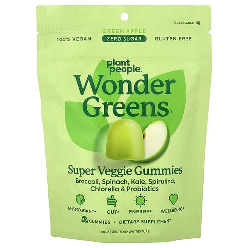 플랜트 피플 Plant People, wonderGreens®, 슈퍼 베지 구미젤리, 청사과, 구미젤리 60개 상세 이미지