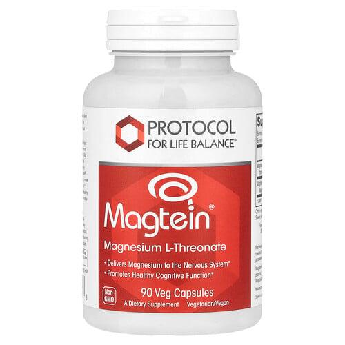 프로토콜 포 라이프 발란스 Protocol for Life Balance, Magtein®, 마그네슘 L-트레온산, 베지 캡슐 90정 상품 이미지
